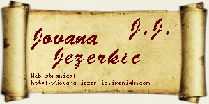 Jovana Jezerkić vizit kartica